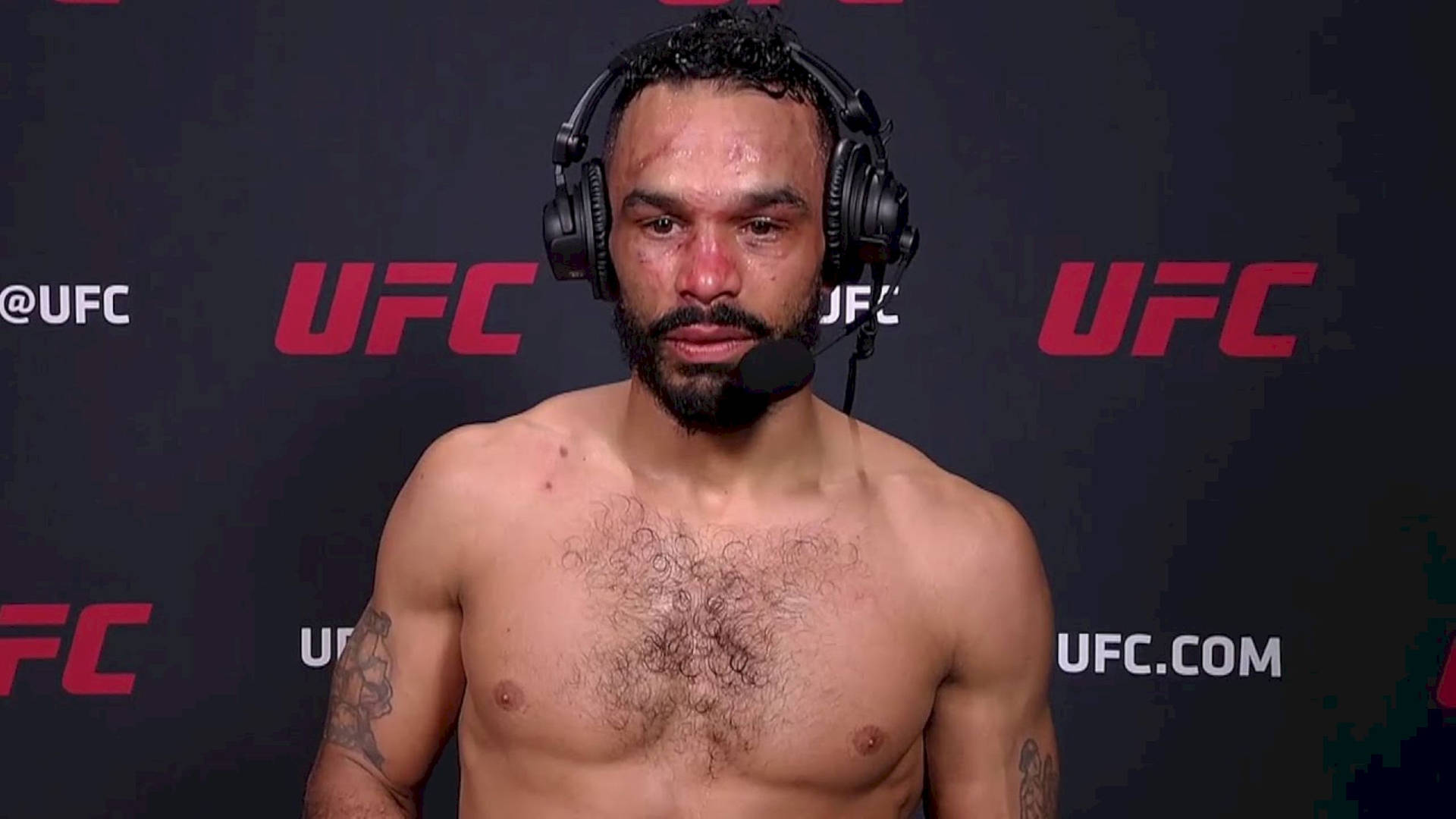 Exhausted Rob Font after a rigorous training session Wallpaper