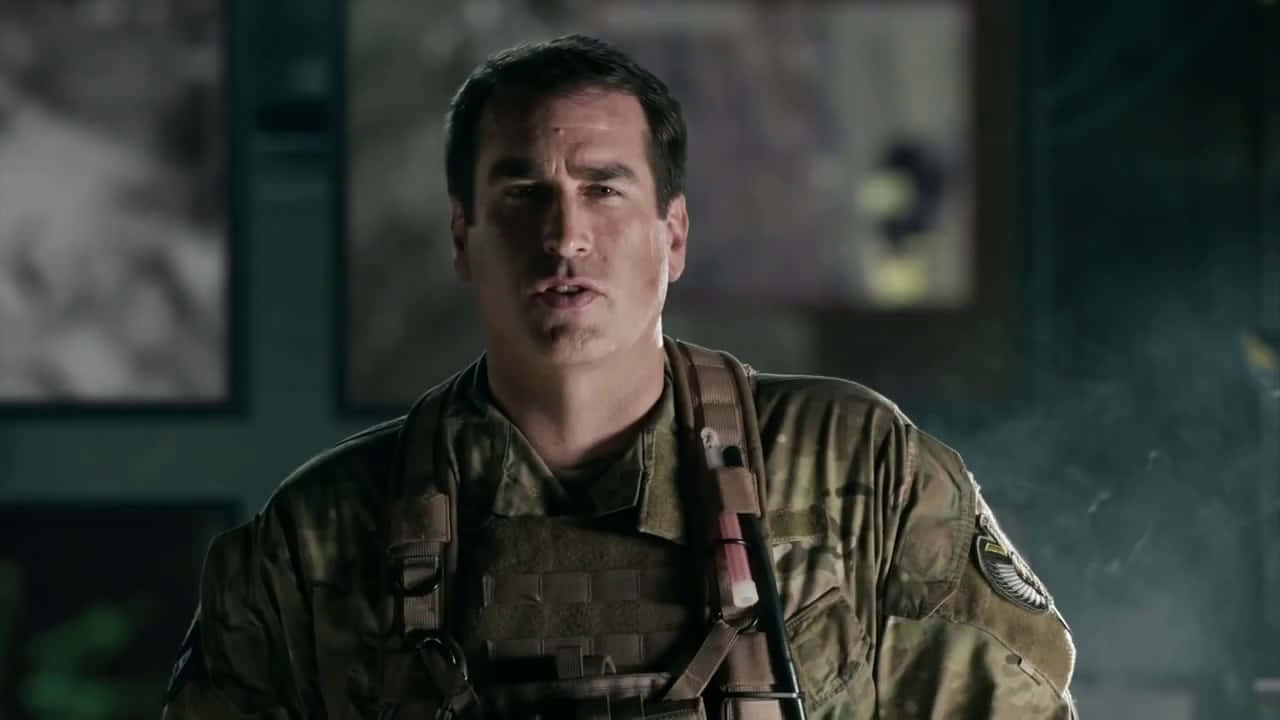 Hollywood Actor Rob Riggle Captured in a Candid Moment Wallpaper