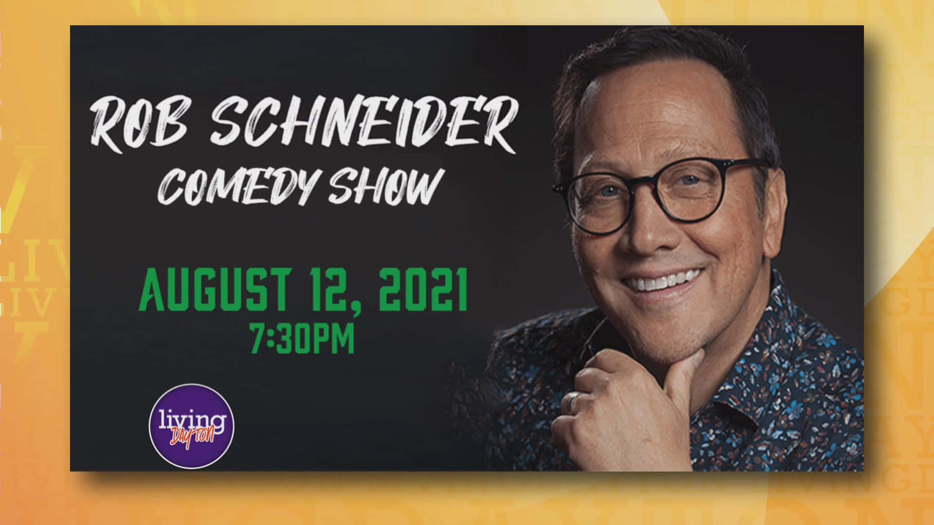 Rob Schneider With Comedy Show Schedule Wallpaper