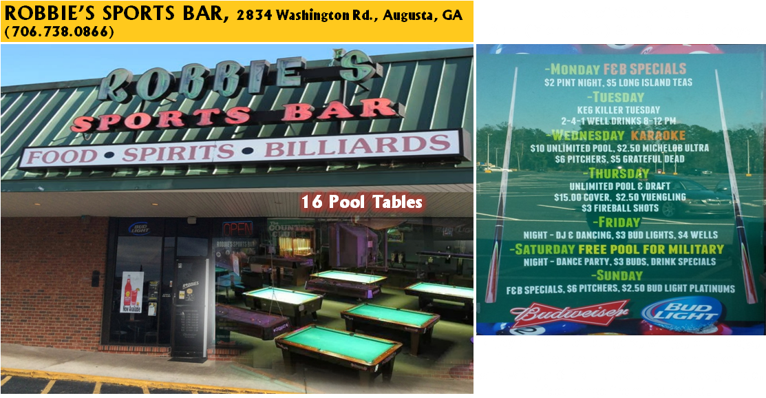 Download Robbies Sports Bar Pool Tables Augusta | Wallpapers.com