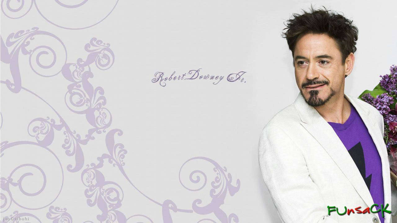 Robert Downey Jr. In Purple Wallpaper