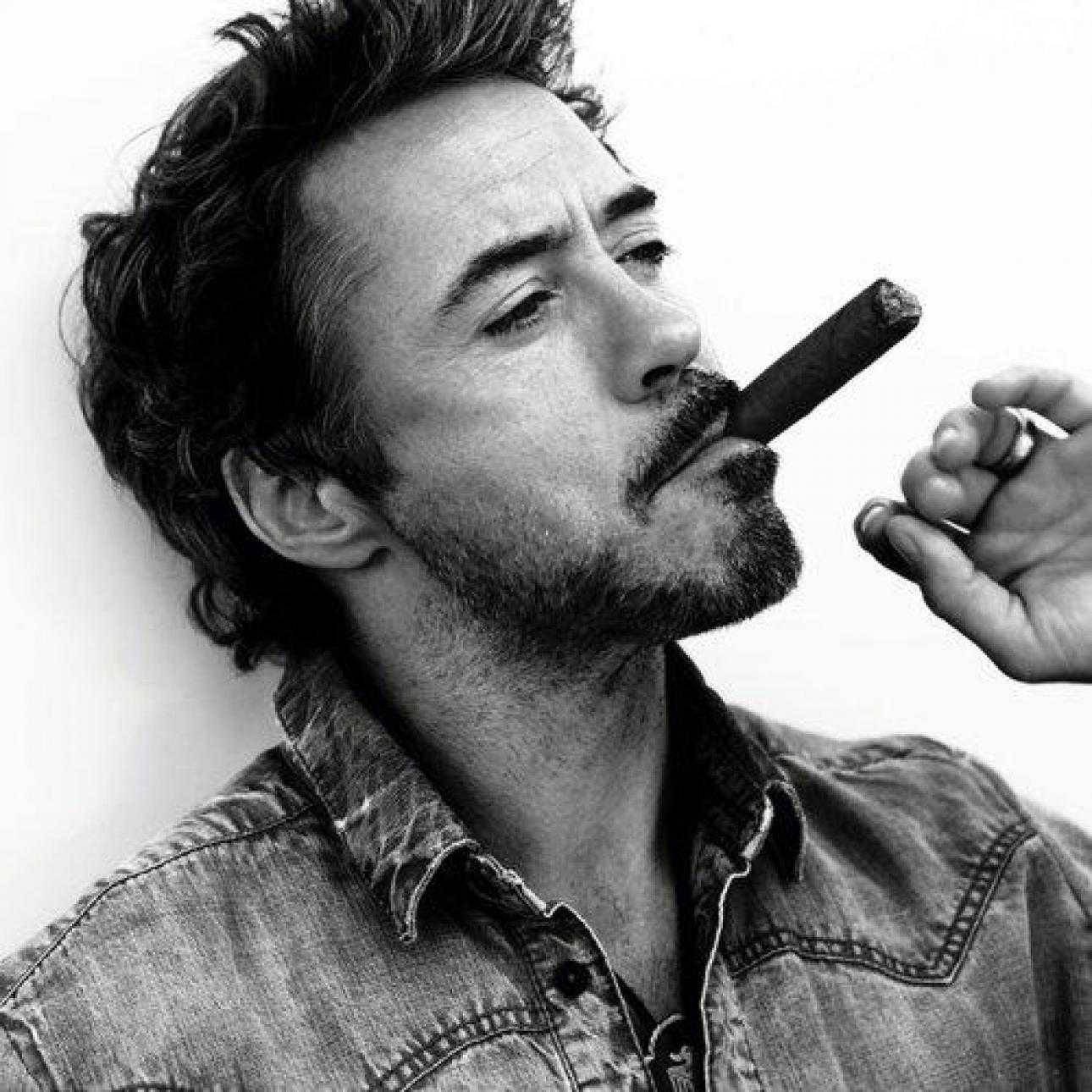 Robert Downey Jr. With Cigar Background