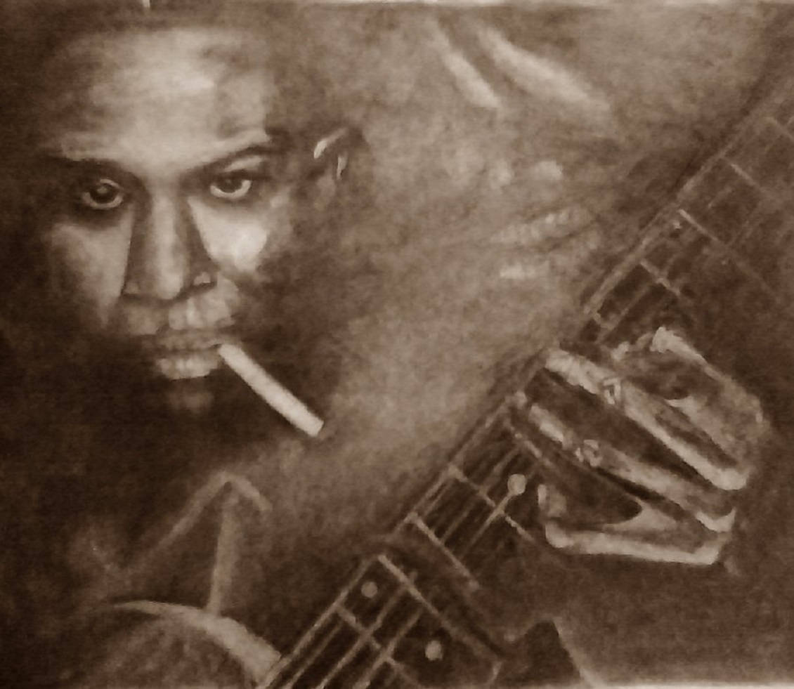 Robert Johnson, King of Delta Blues, Lighting a Cigarette Wallpaper