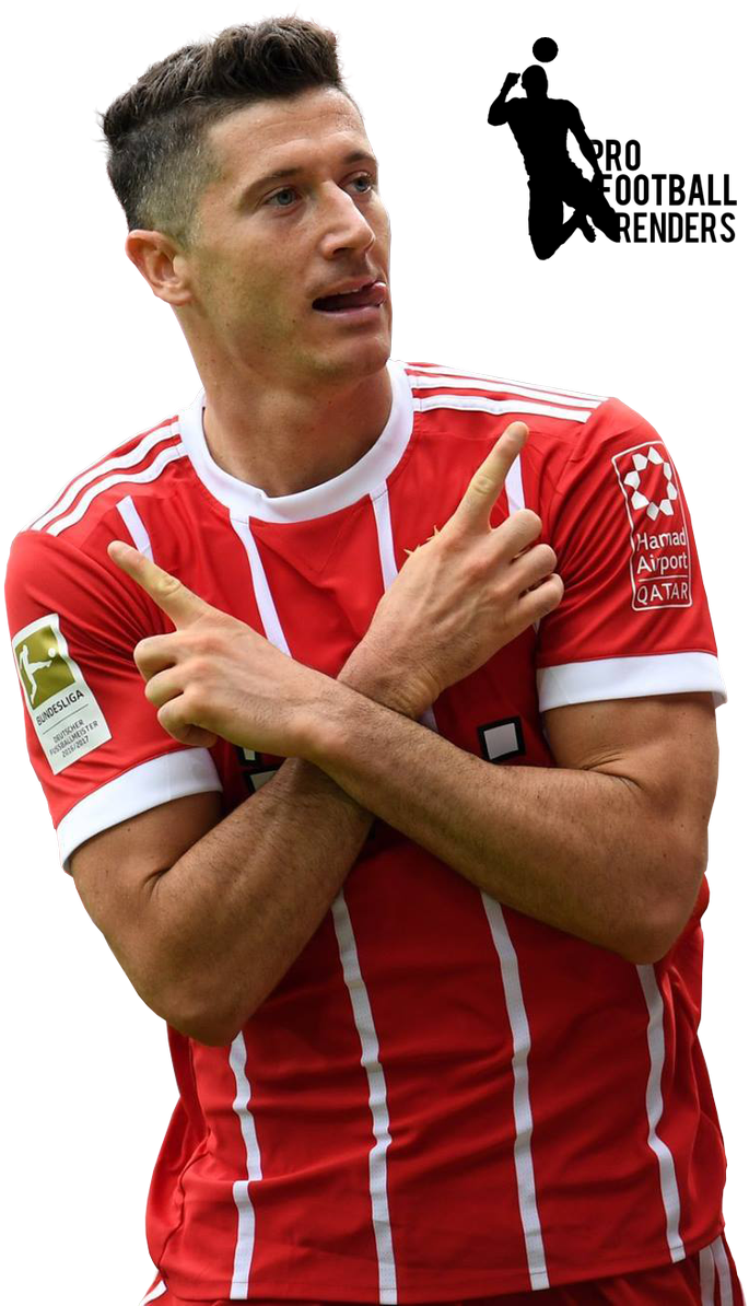 Robert Lewandowski Celebration Red Kit PNG