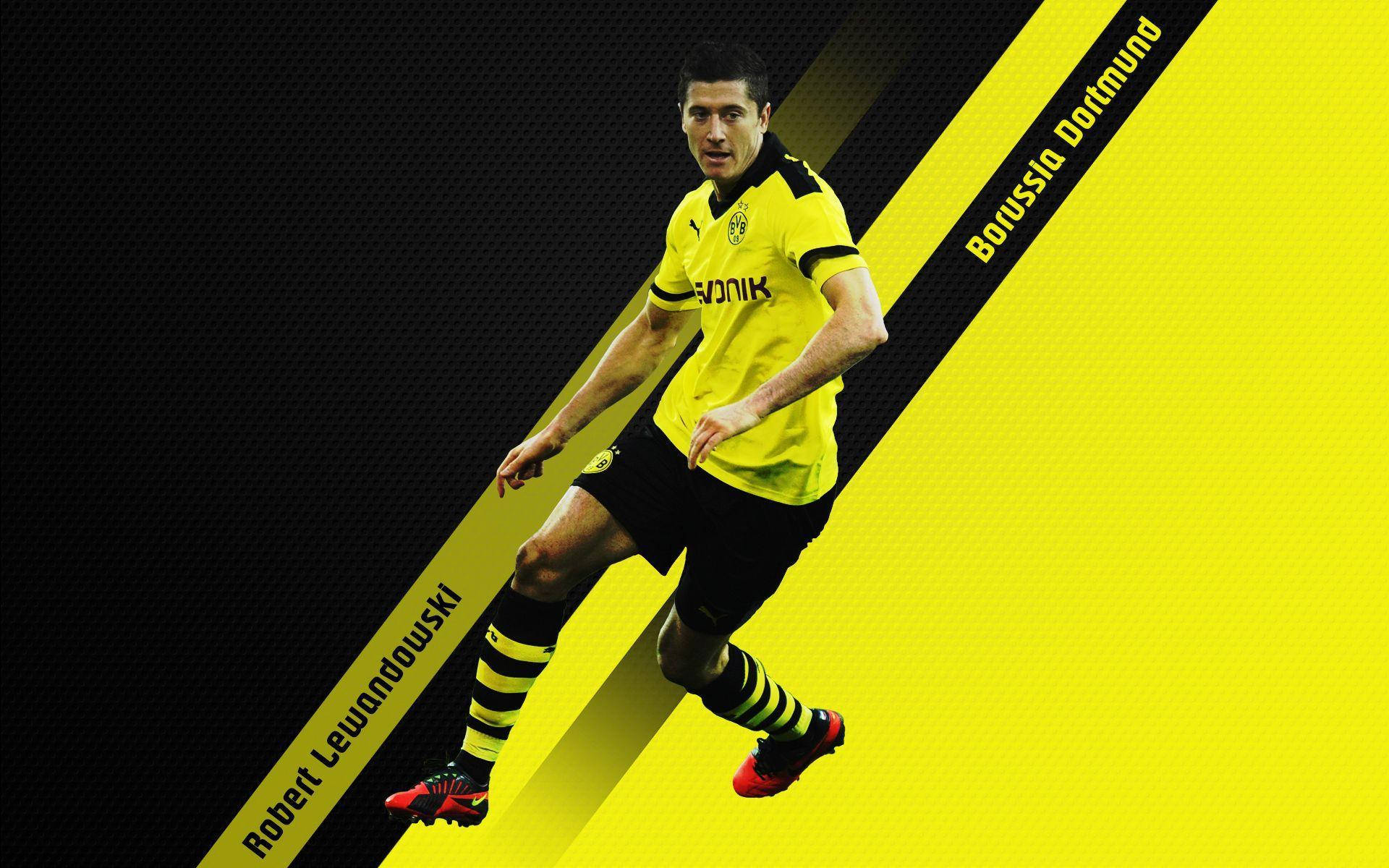 Robert Lewandowski Of Team Dortmund Wallpaper