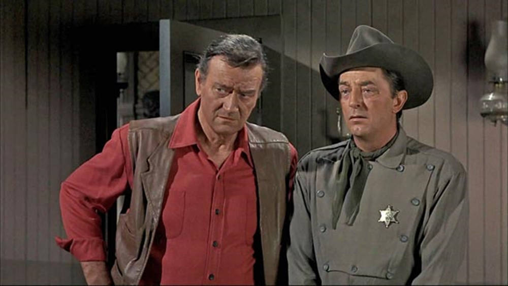 Robertmitchum John Wayne Western Movie: Robert Mitchum John Wayne Western Film. Wallpaper
