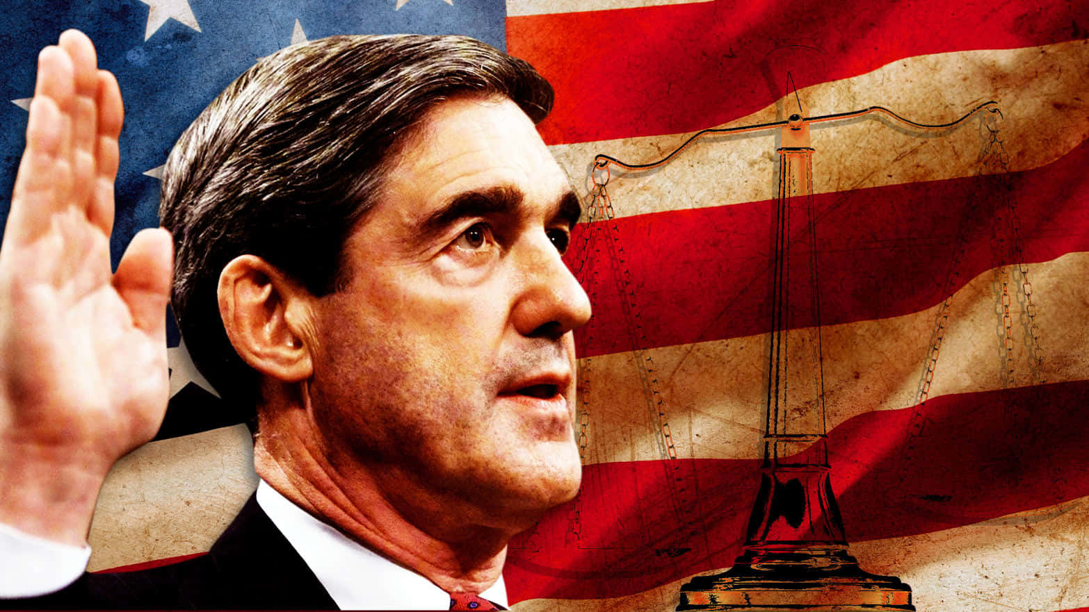 Robert Mueller Oath American Flag Scales Justice Wallpaper