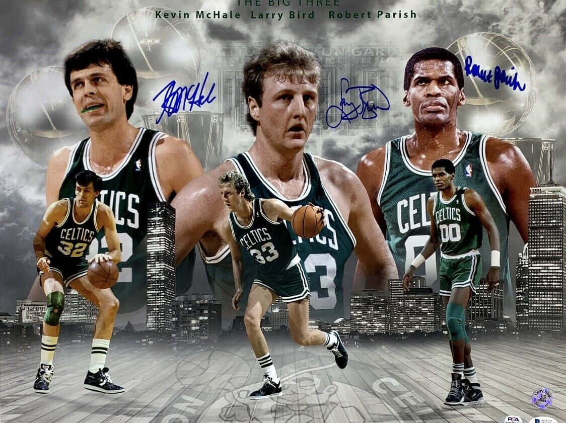 Larry Bird Kevin McHale Robert Parish Big Three Triple Autograph Basketball