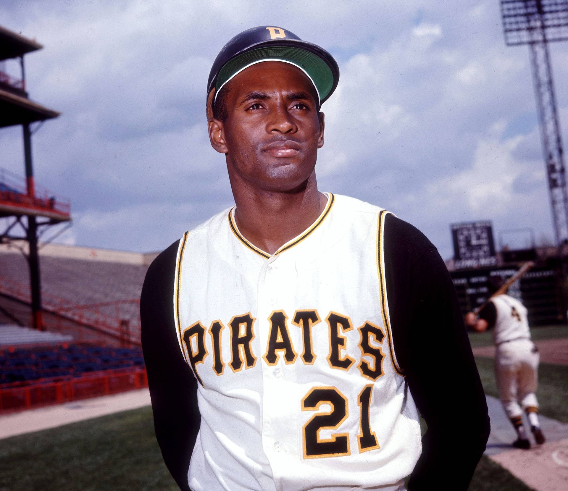Roberto Clemente ved Forbes Field tapet Wallpaper