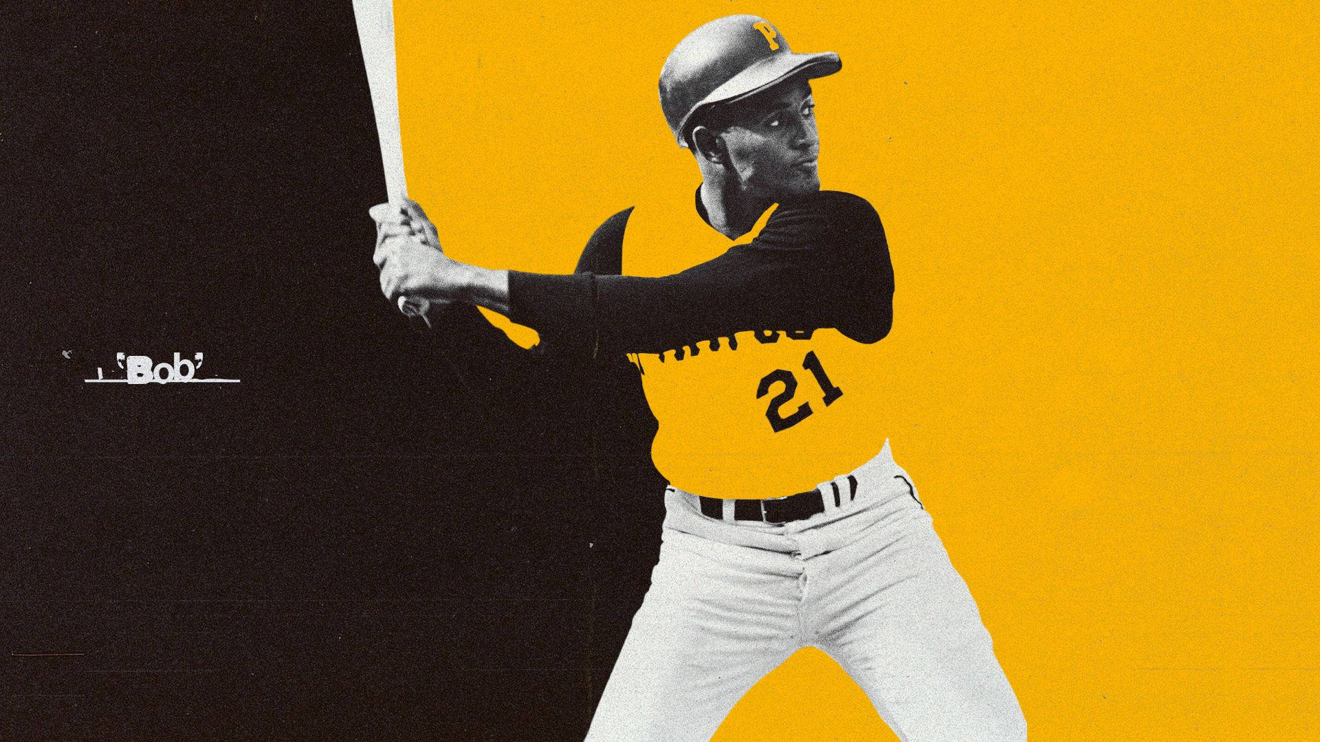 Roberto Clemente Black And Yellow Poster Wallpaper