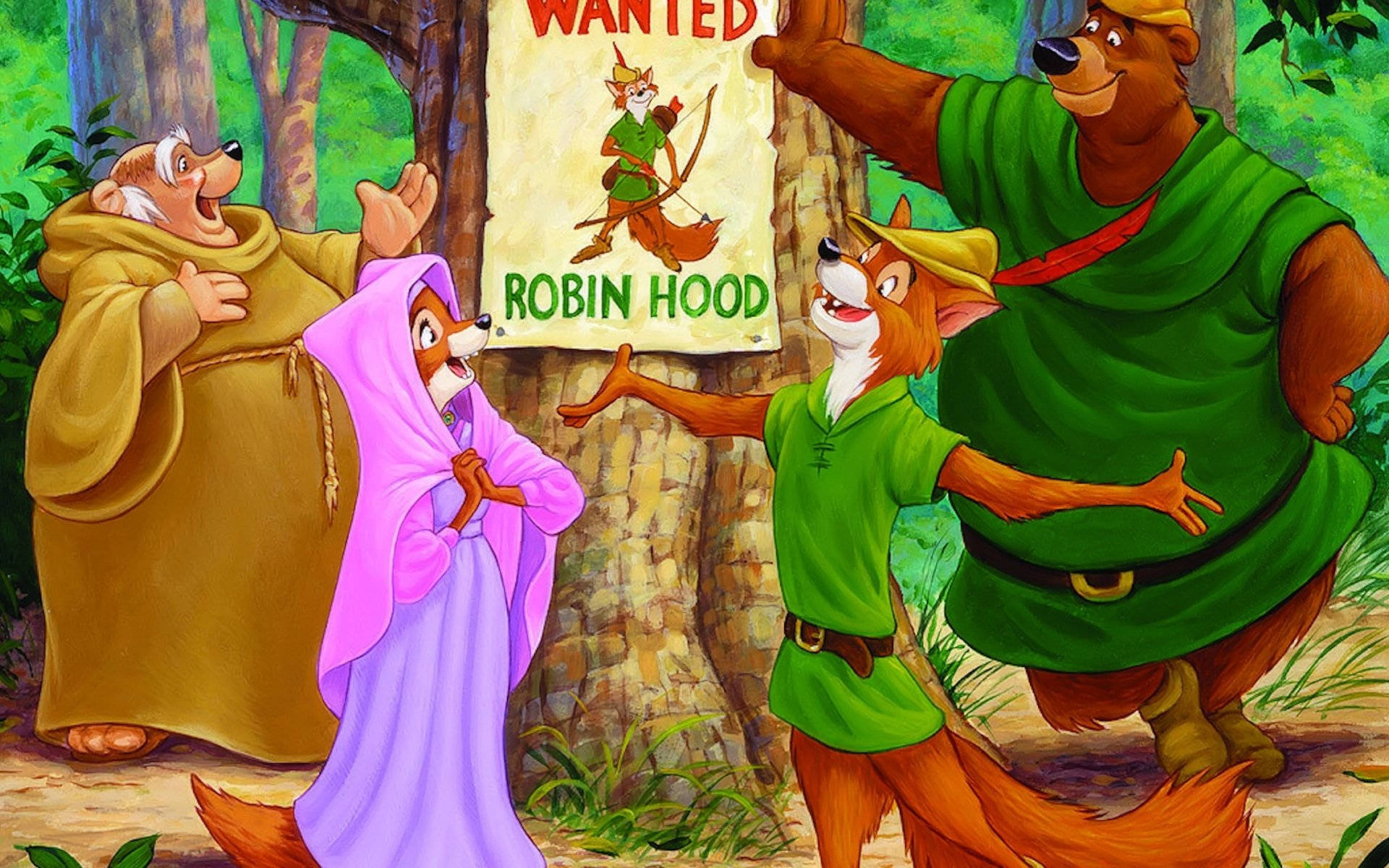 Download Robin Hood Cartoon Wanted Poster Wallpaper 