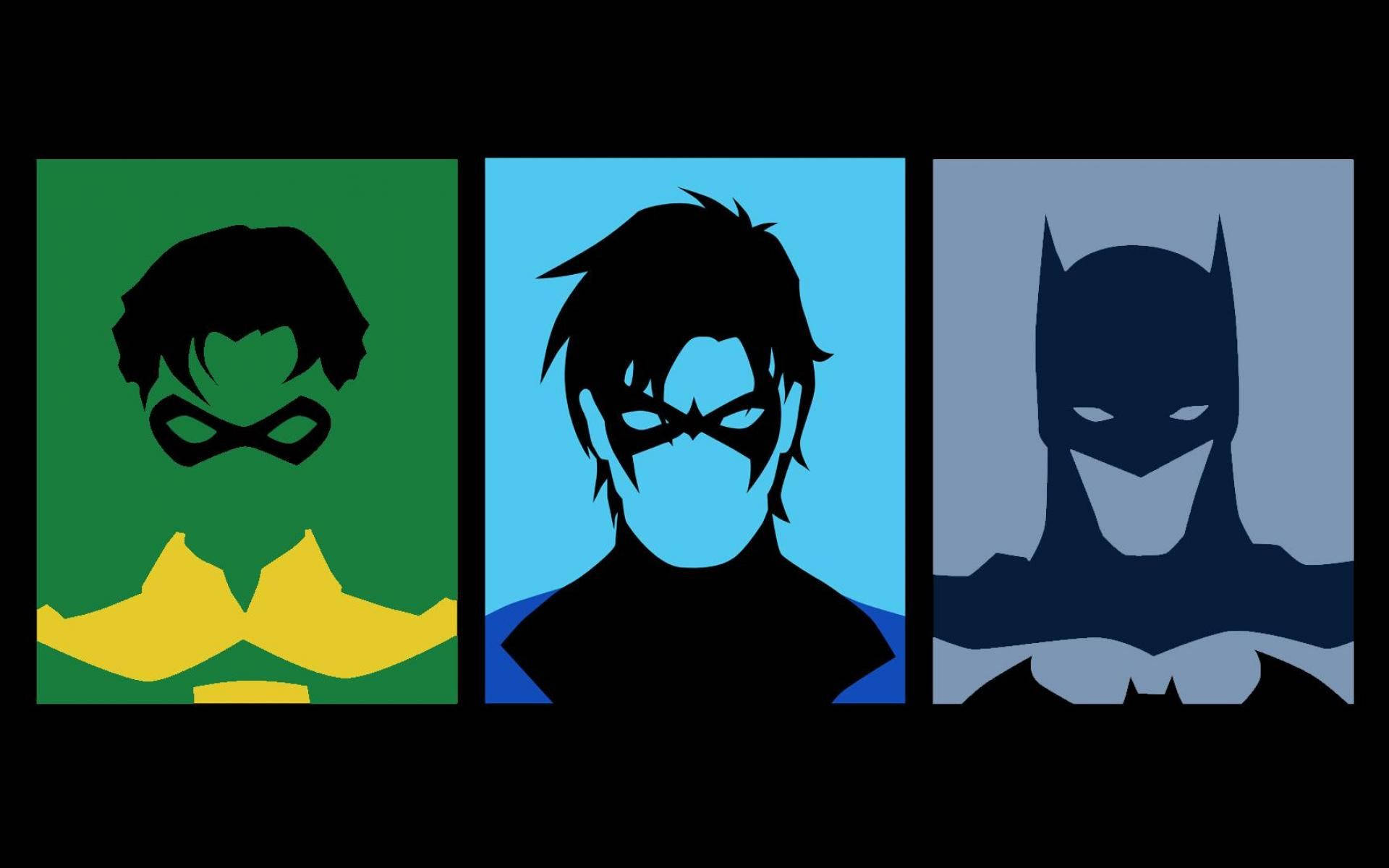 Robin, Nightwing, And Batman Art Background