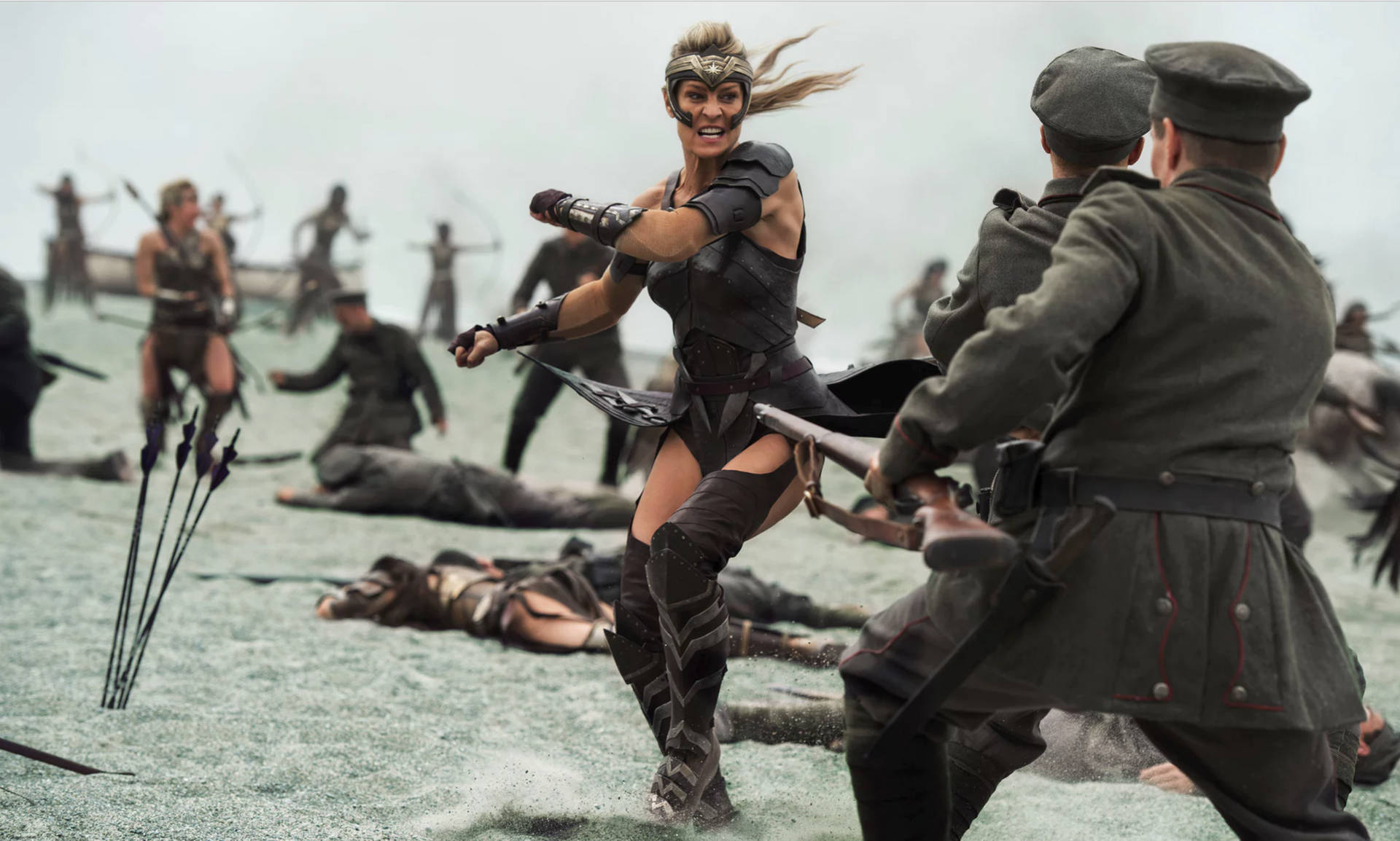 Robin Wright In Wonder Woman Movie Antiope Background