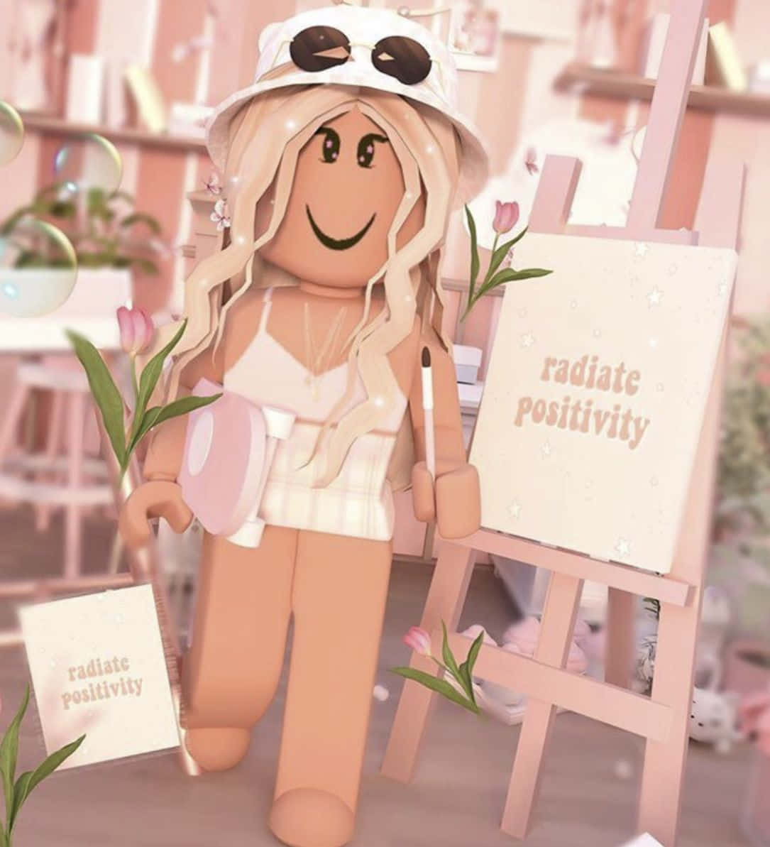 Aesthetic Roblox Outfit in Cherry Blossom Garden
