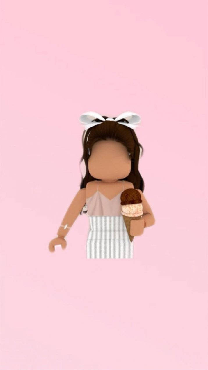 Download Roblox Aesthetic Girl With Ice Cream Wallpaper
