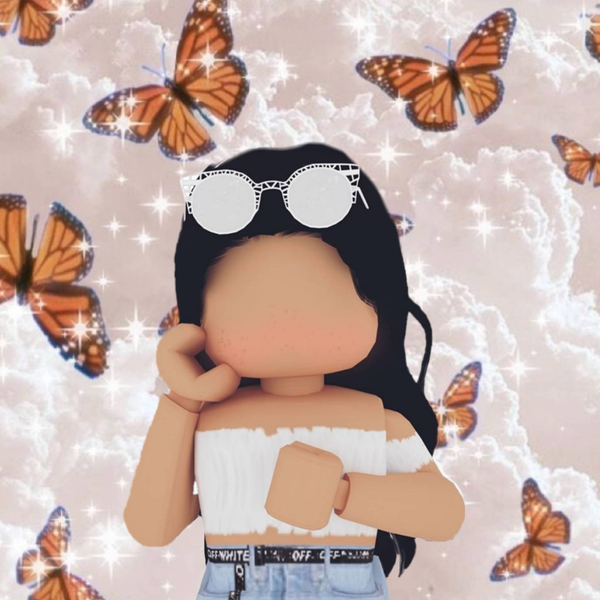 Download Roblox Girl With Butterflies Wallpaper