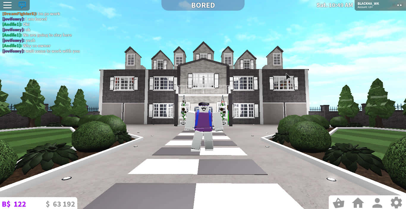 Download Enjoy the luxuries of the suburb life in Roblox Bloxburg Wallpaper