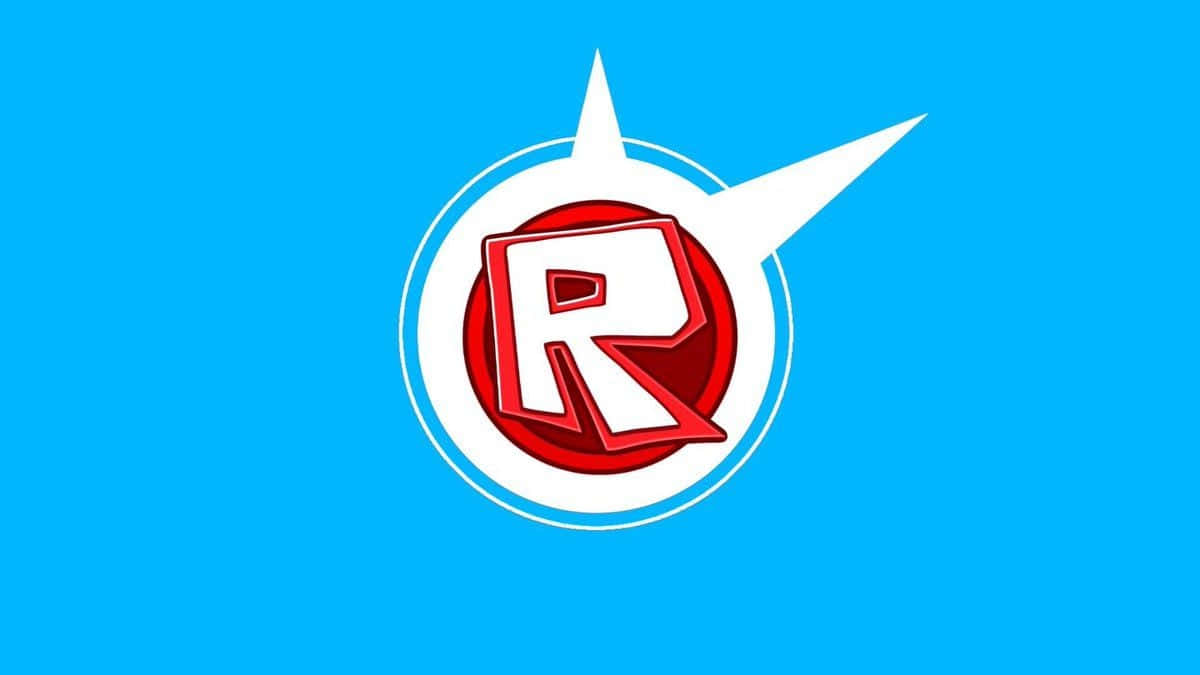 Red Logo Of Roblox Blue Wallpaper