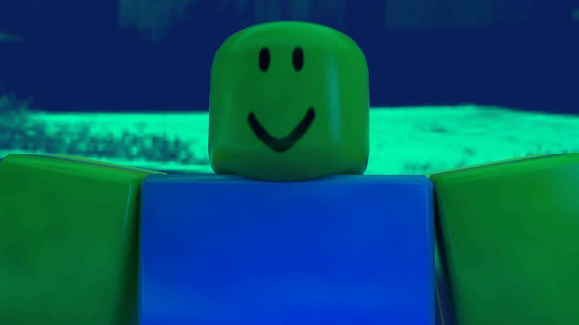 Personaggiopredefinito Di Roblox Blu E Verde Sfondo
