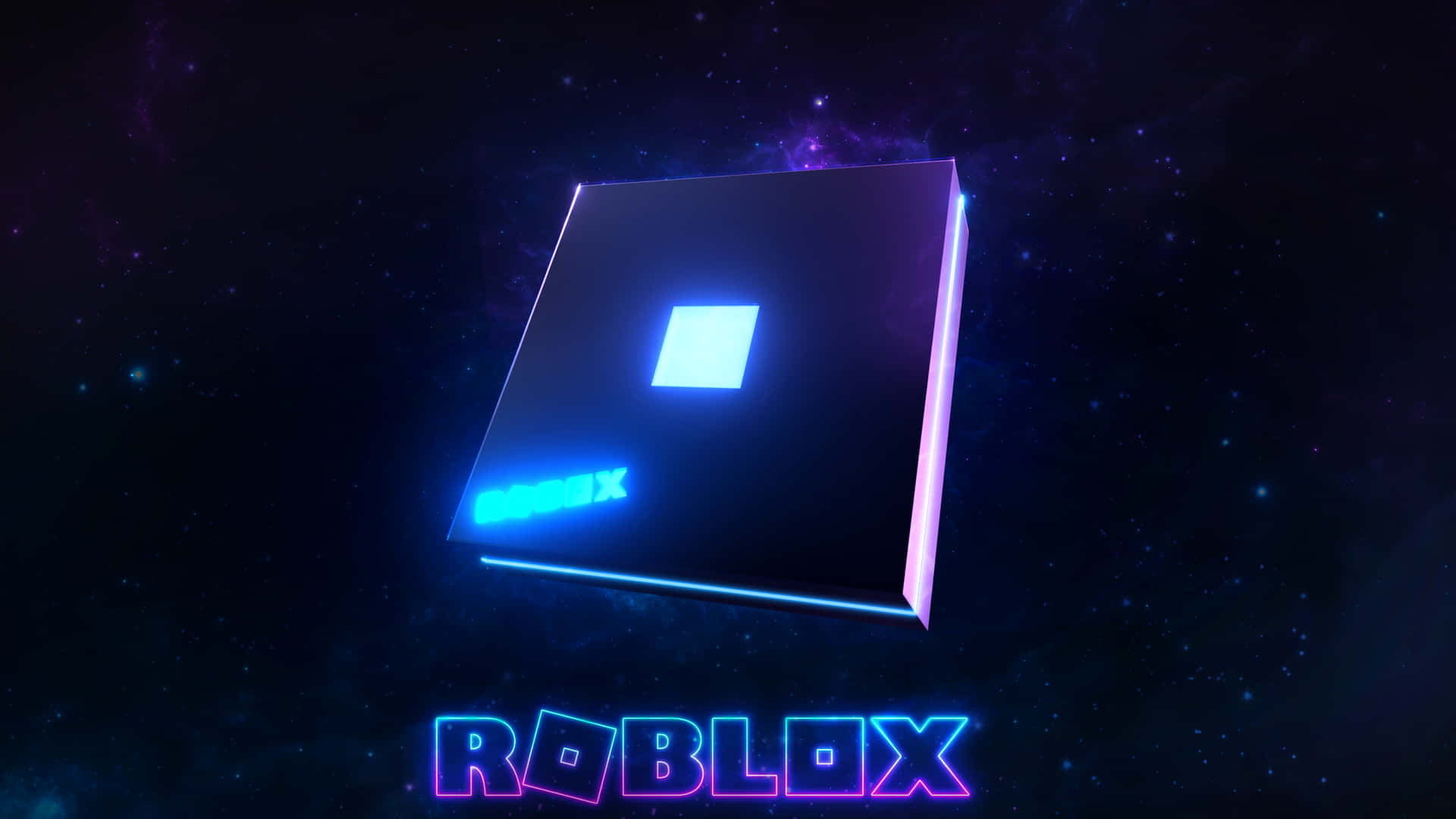 Download 3d Roblox Blue Square Logo Wallpaper