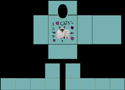 Roblox Cat Love Shirt Template PNG