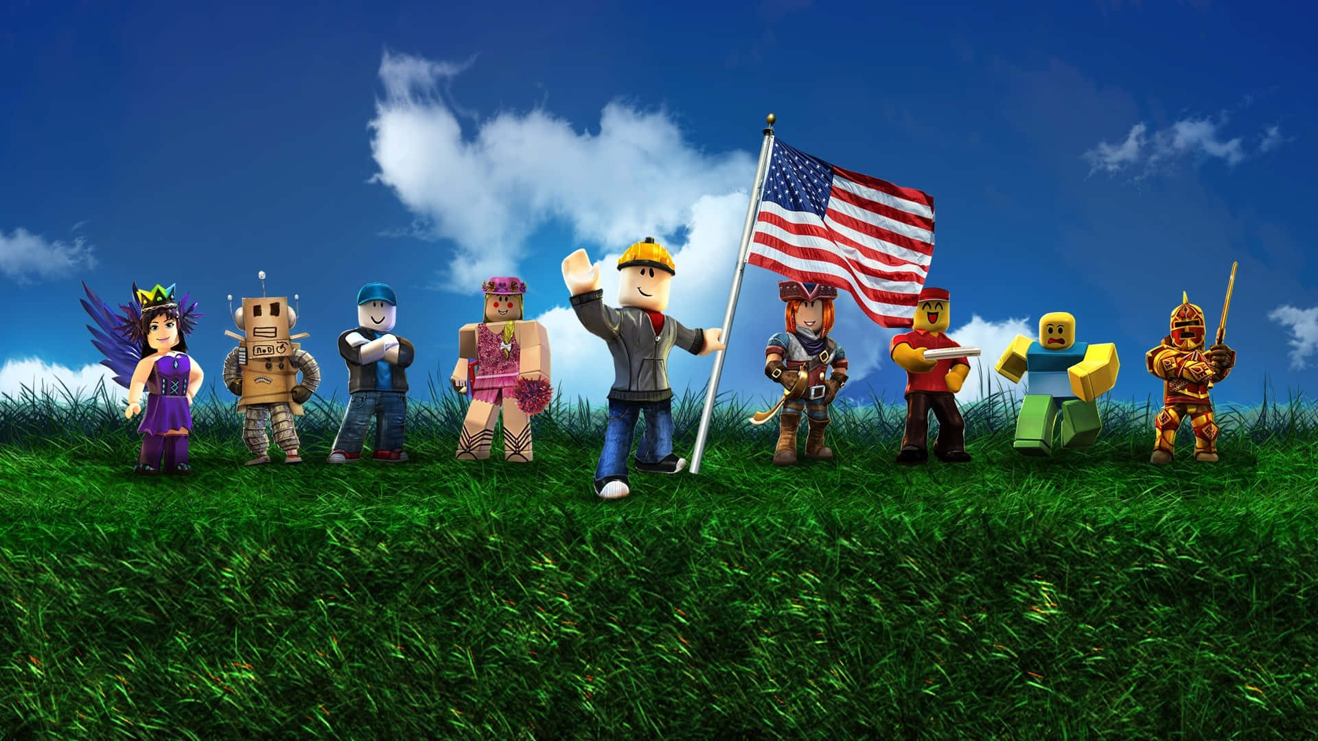 "Be a part of the amazing world of Roblox with your own custom character!" Wallpaper