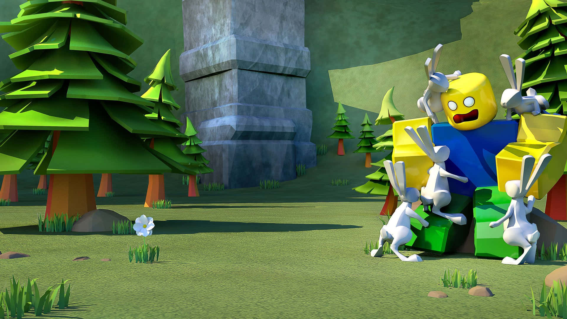 Roblox Character Forest Adventure Wallpaper