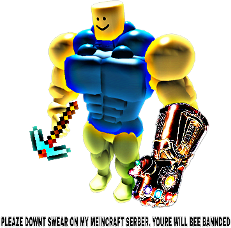 Download Roblox Character With Infinity Gauntletand Minecraft Sword ...