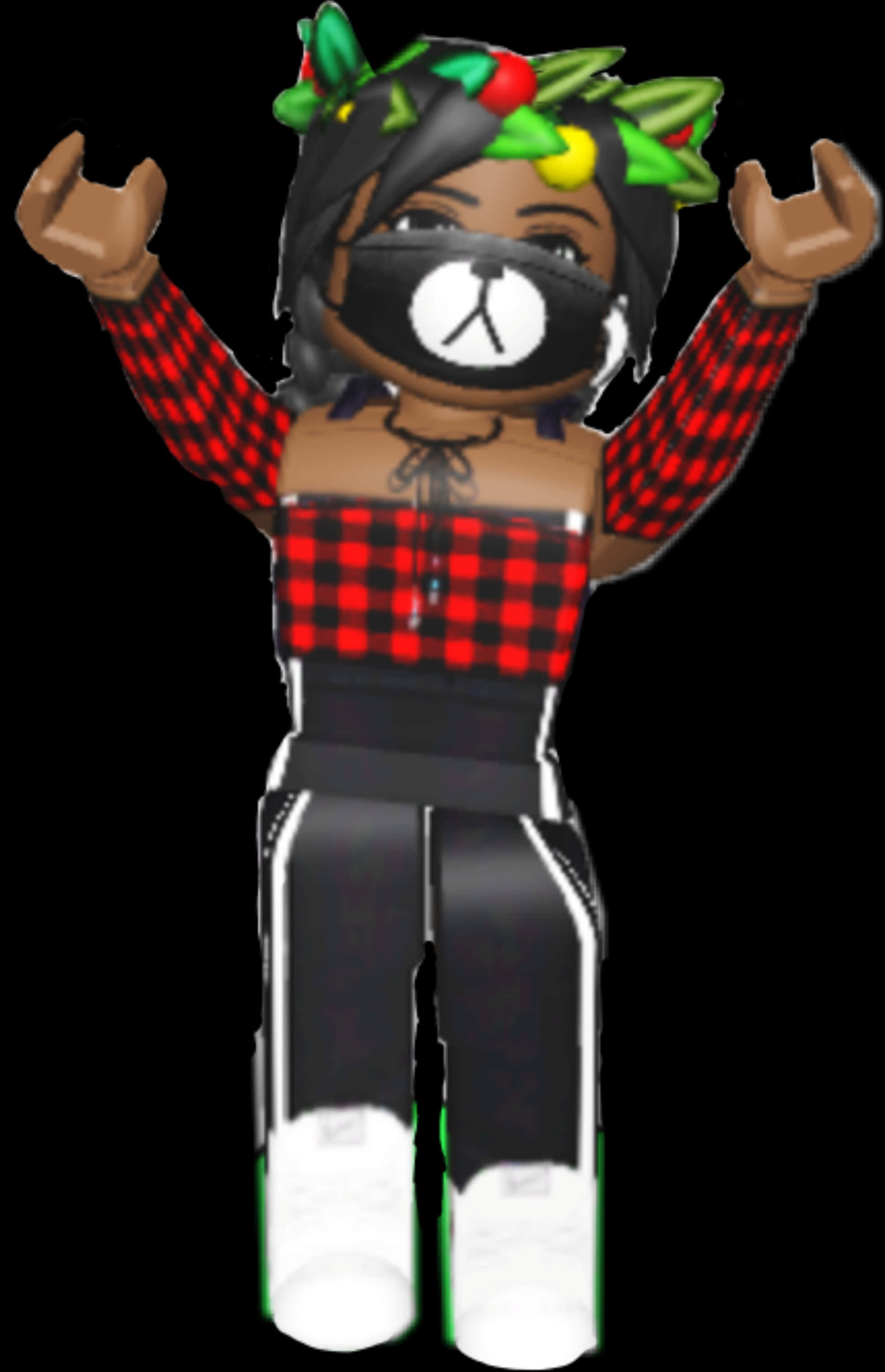 Roblox Characterin Red Black Checkered Shirt PNG