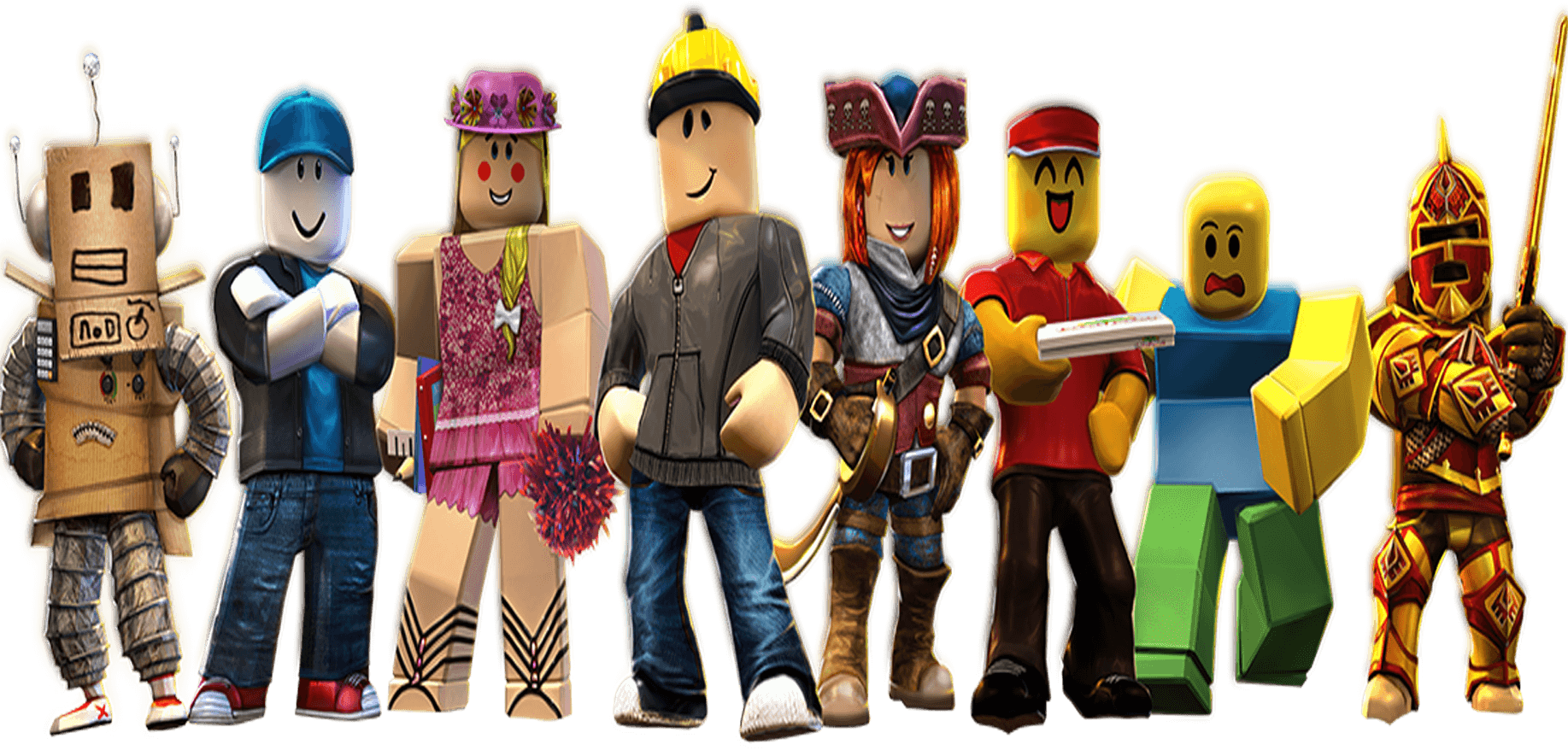 Roblox Characters Variety Lineup PNG