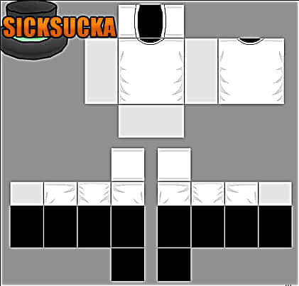 Roblox Clothing Template Black White PNG
