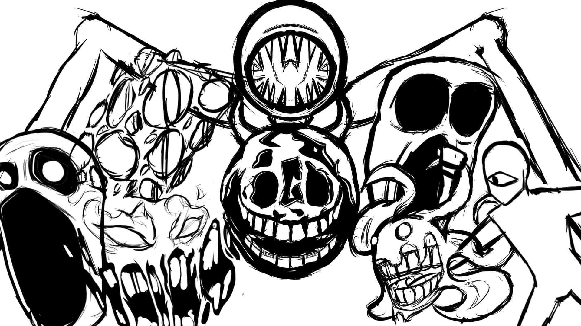 Roblox Doors Creepy Entities Sketch Wallpaper