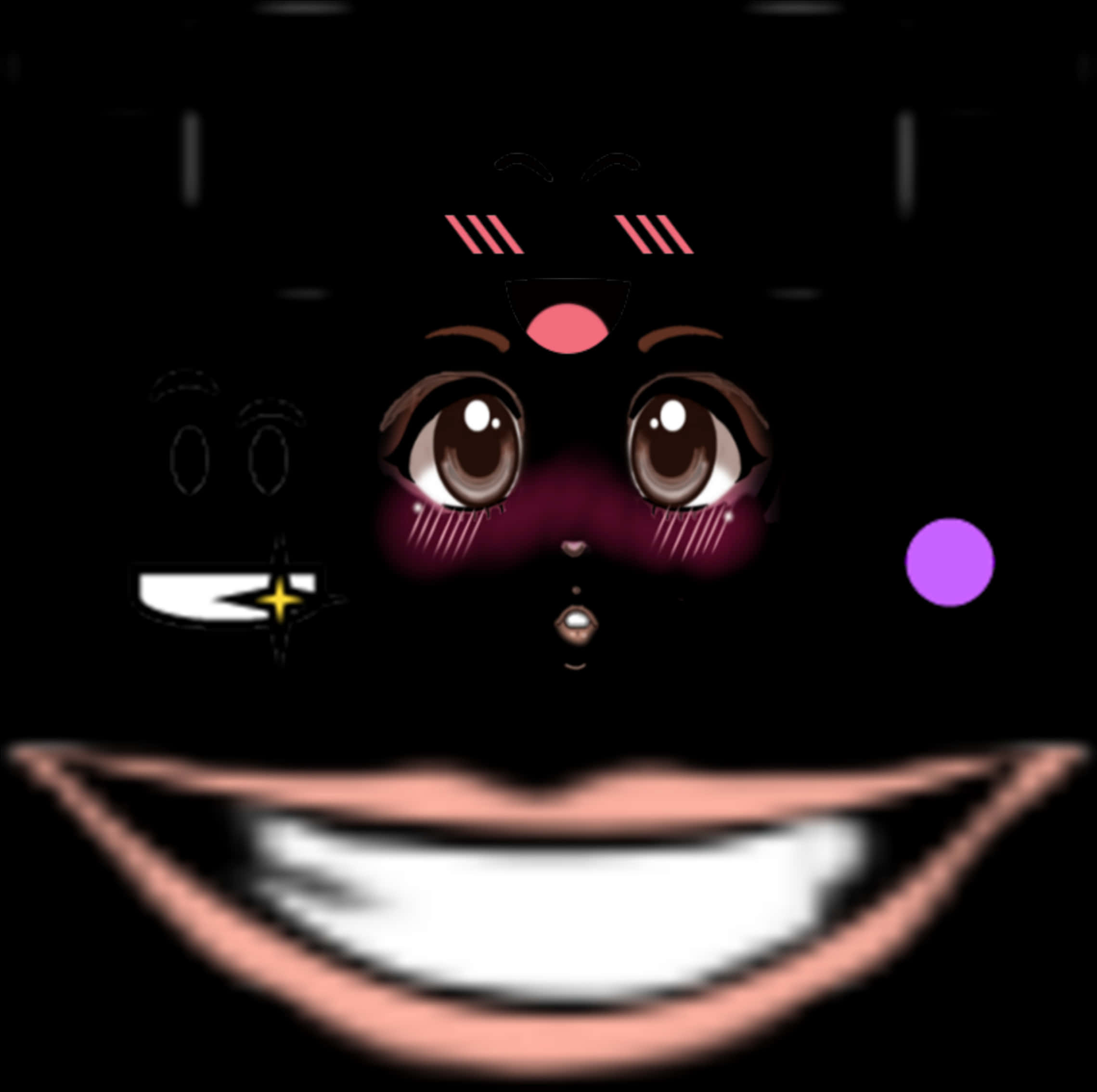 Roblox Face Glowing Eyes Smile PNG