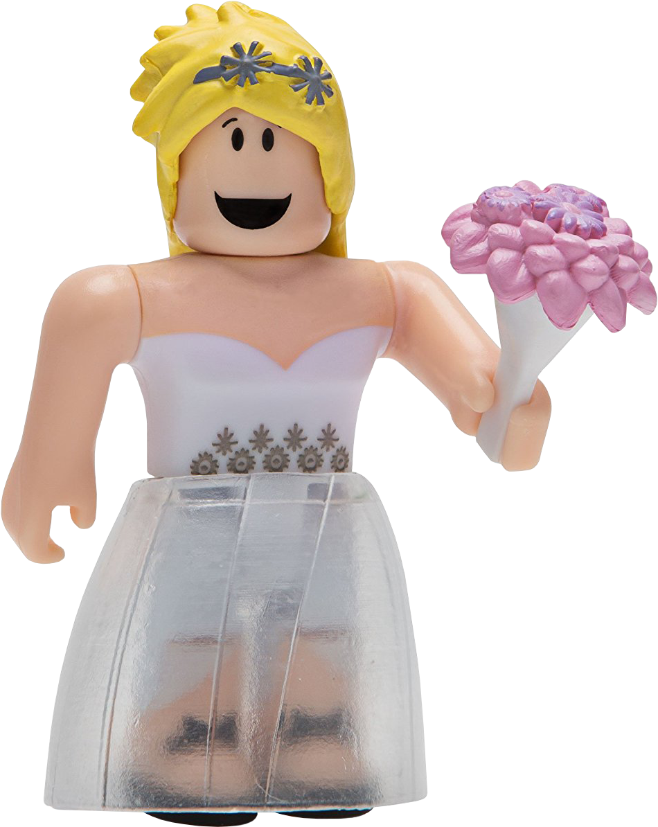 Roblox Bride Figure Holding Flowers PNG