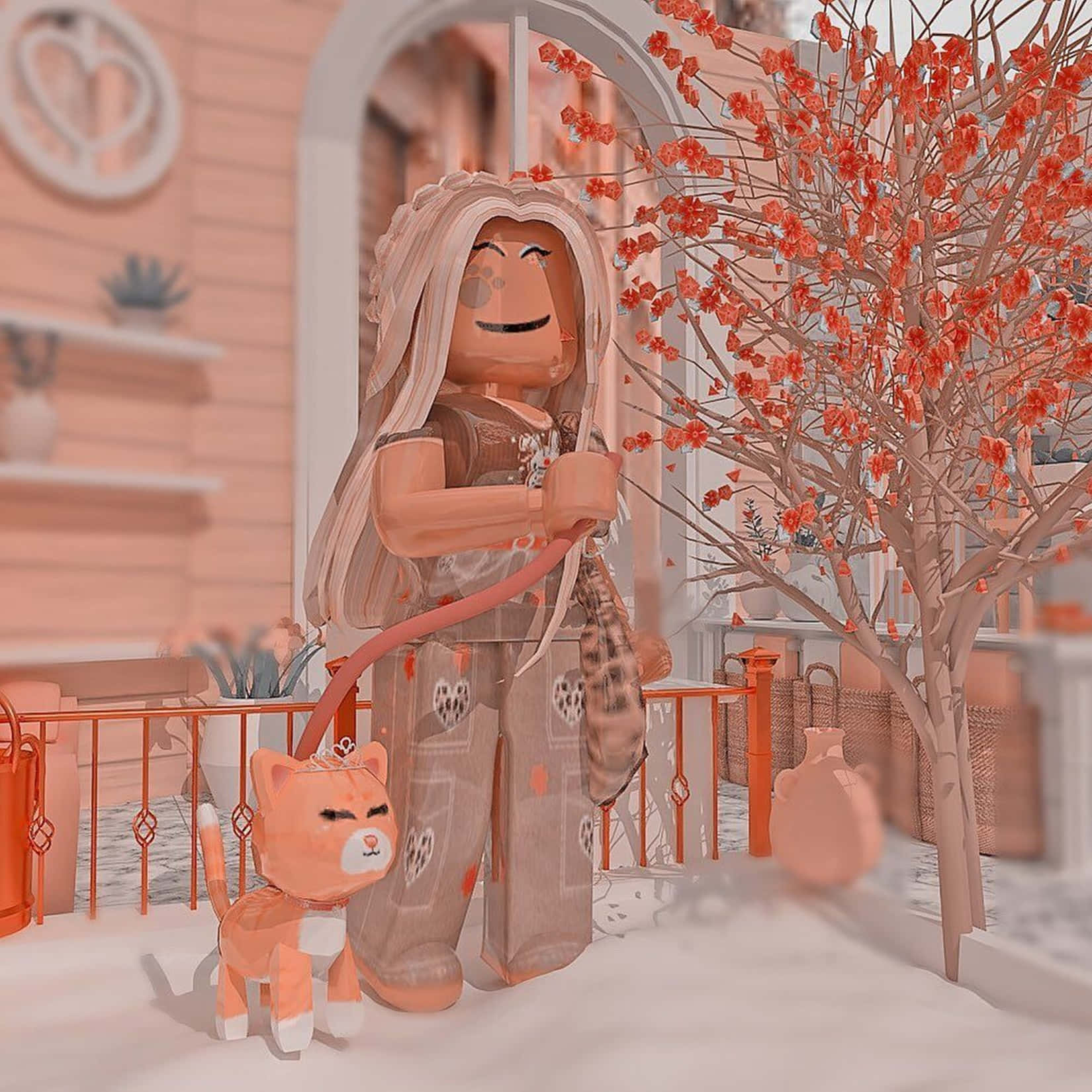 Roblox Girl With Cat Gfx Wallpaper