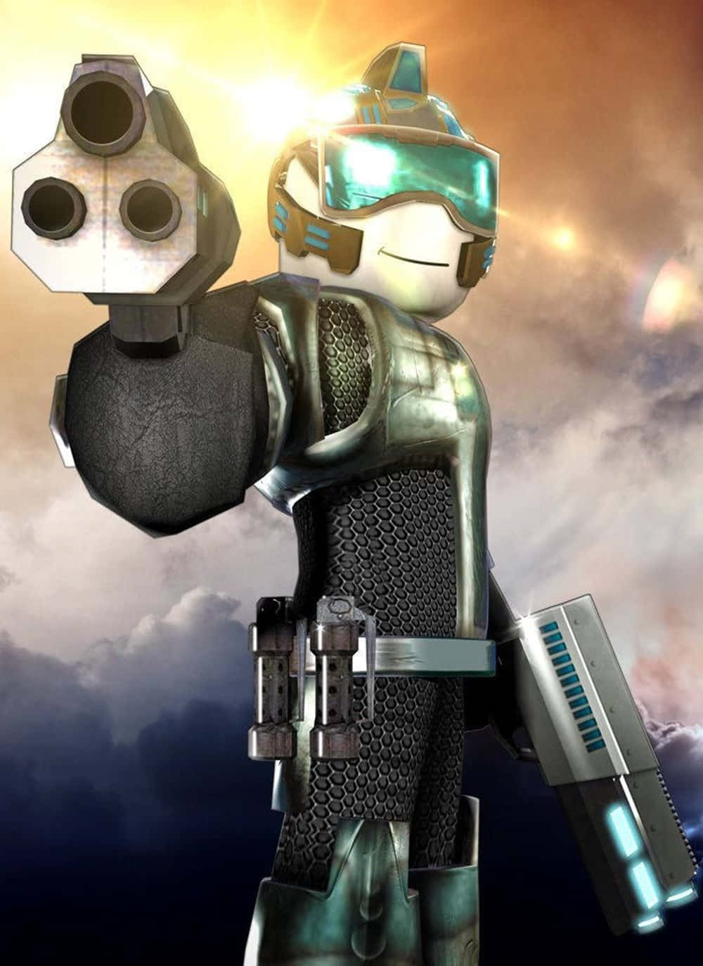 Cool Roblox Robot Character Iphone Wallpaper