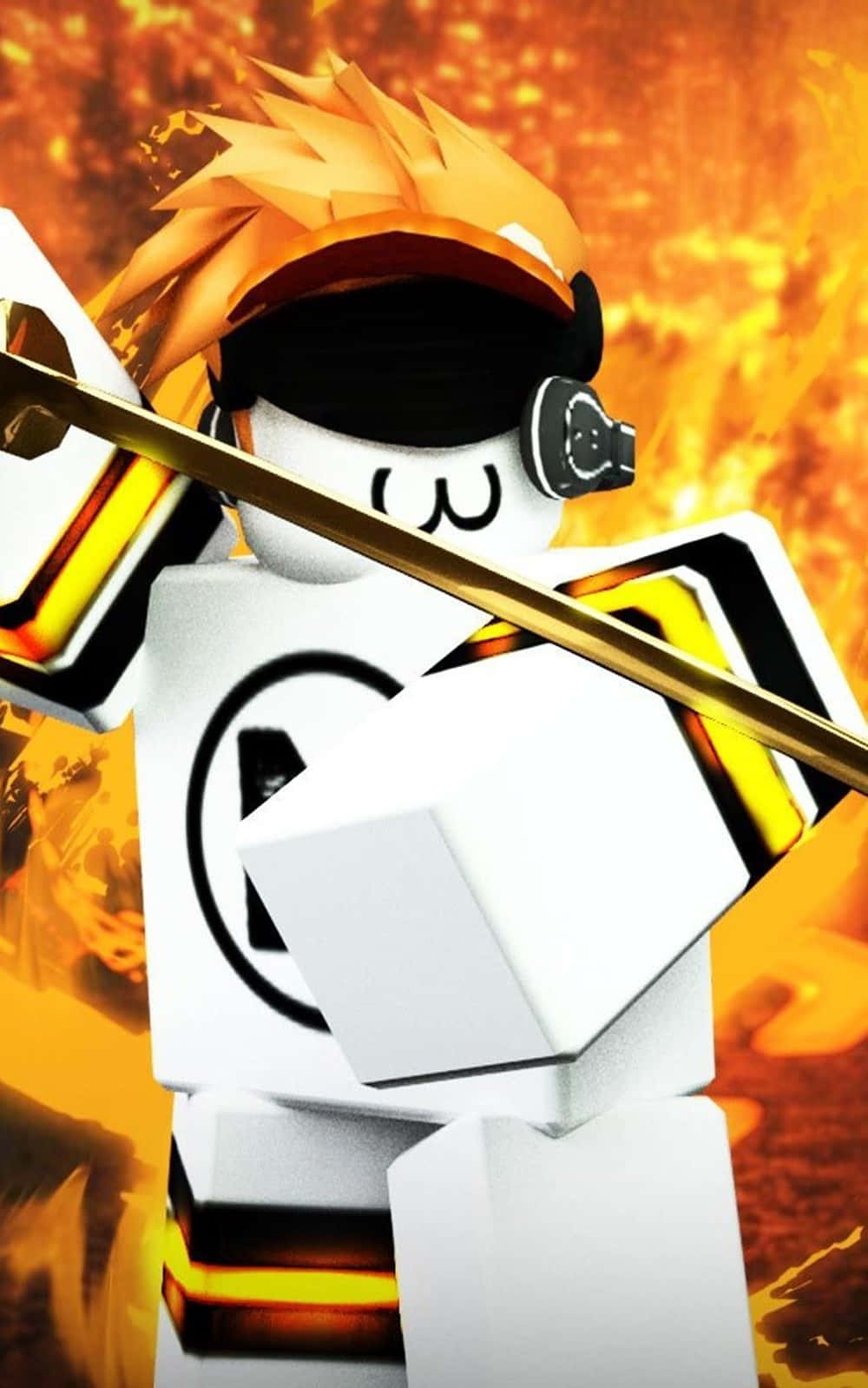 Robloxiphone Ninja Charakter Feuer Wallpaper