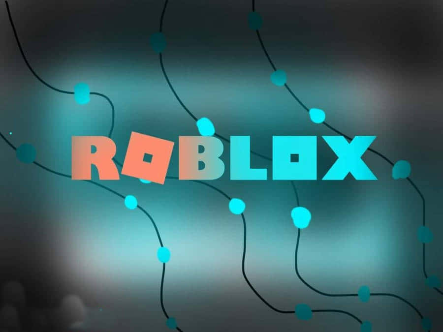 Download Roblox Logo On Blue Tech Geometry Wallpaper