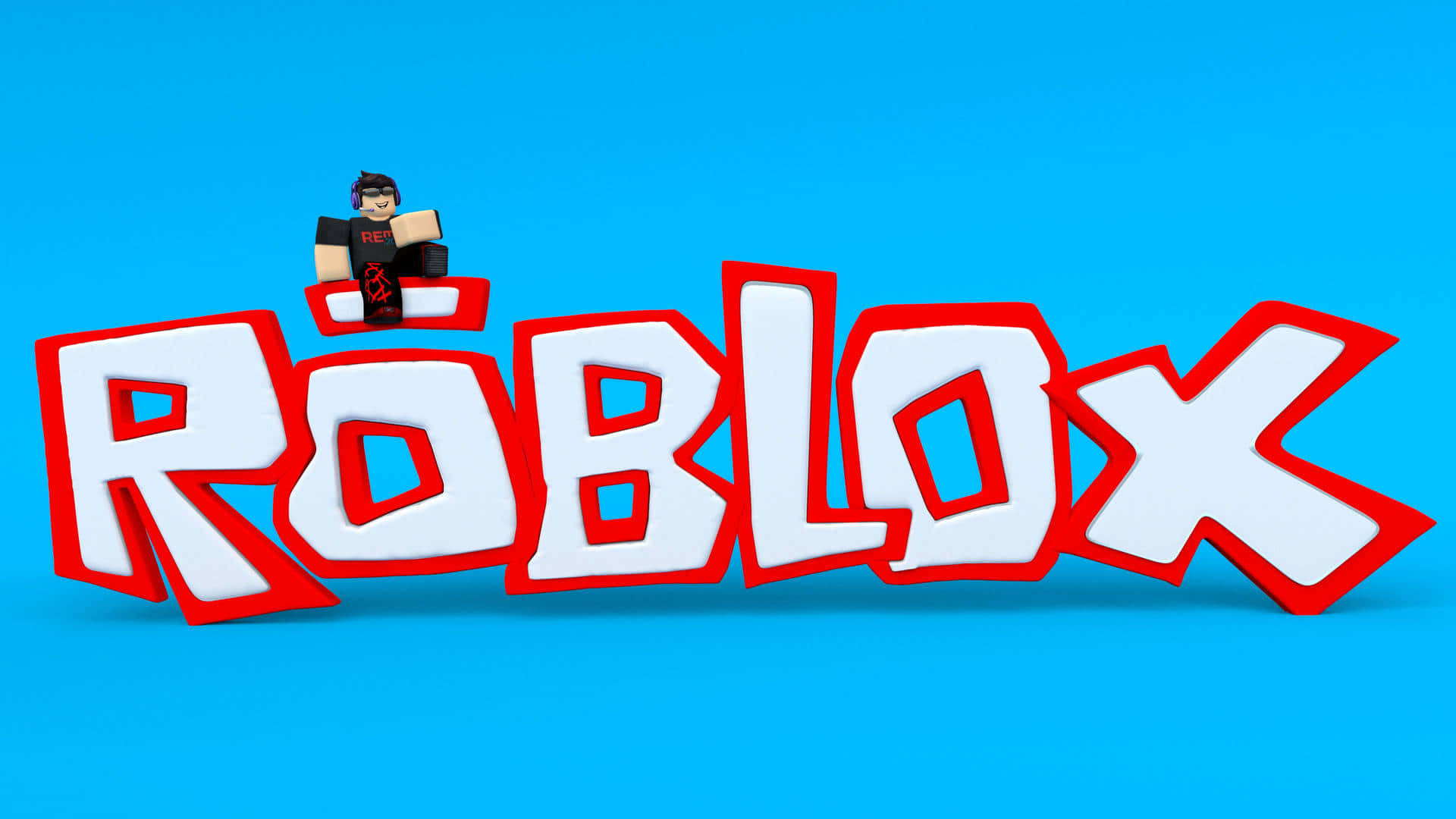 Roblox Logo With Character Wallpaper