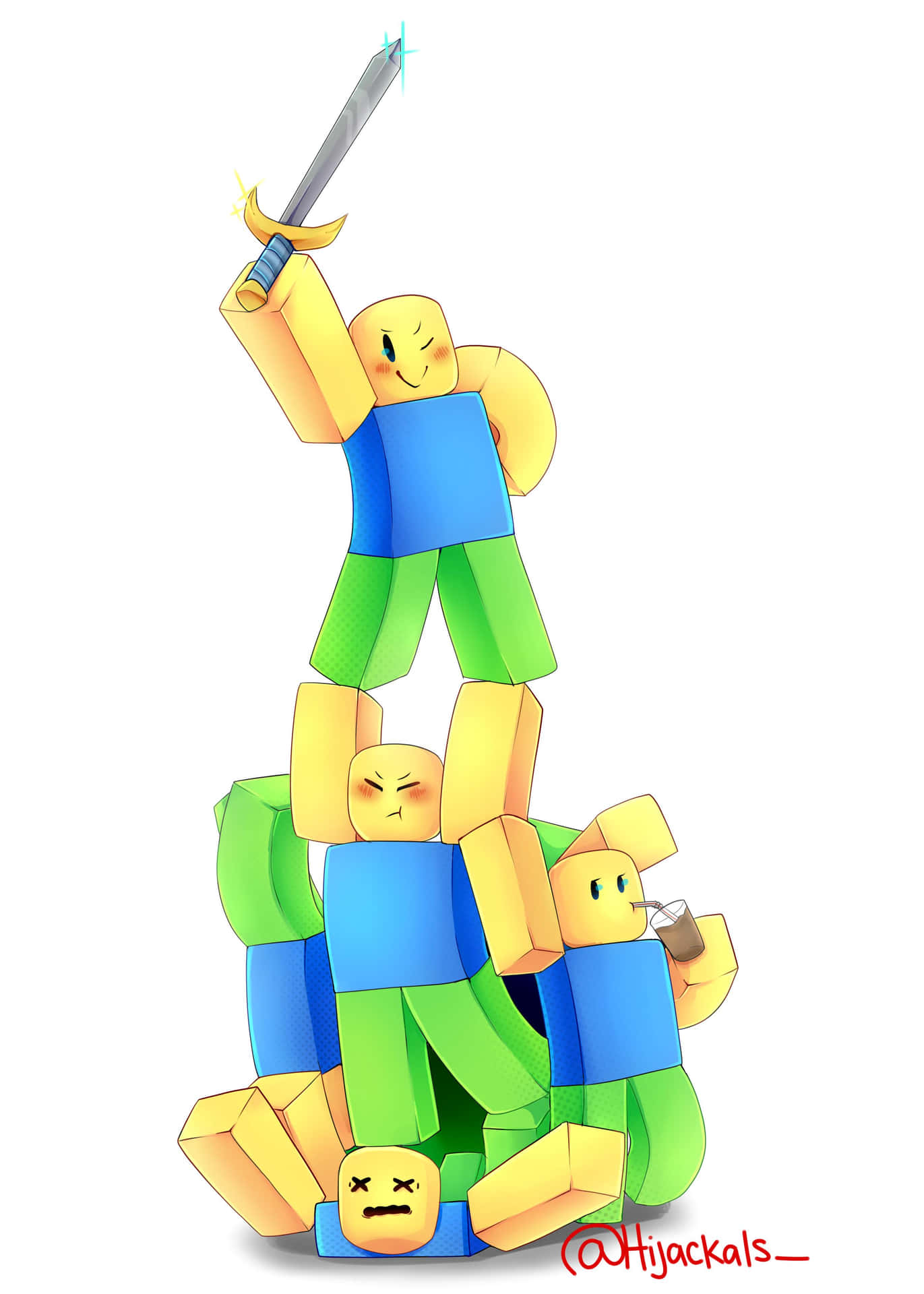 Cute Noob Piggyback - Roblox