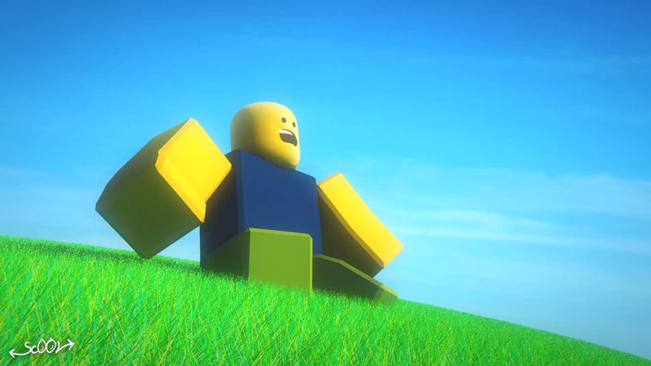 Download A hilariously silly Roblox Noob Wallpaper
