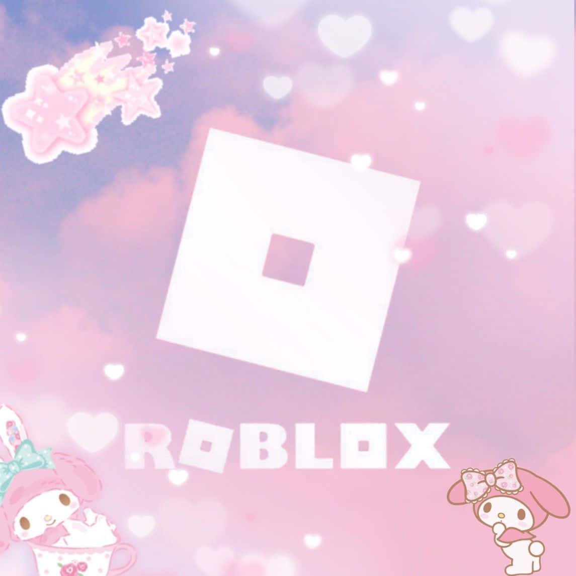 Et smukt lyserødt Roblox-logo skue. Wallpaper