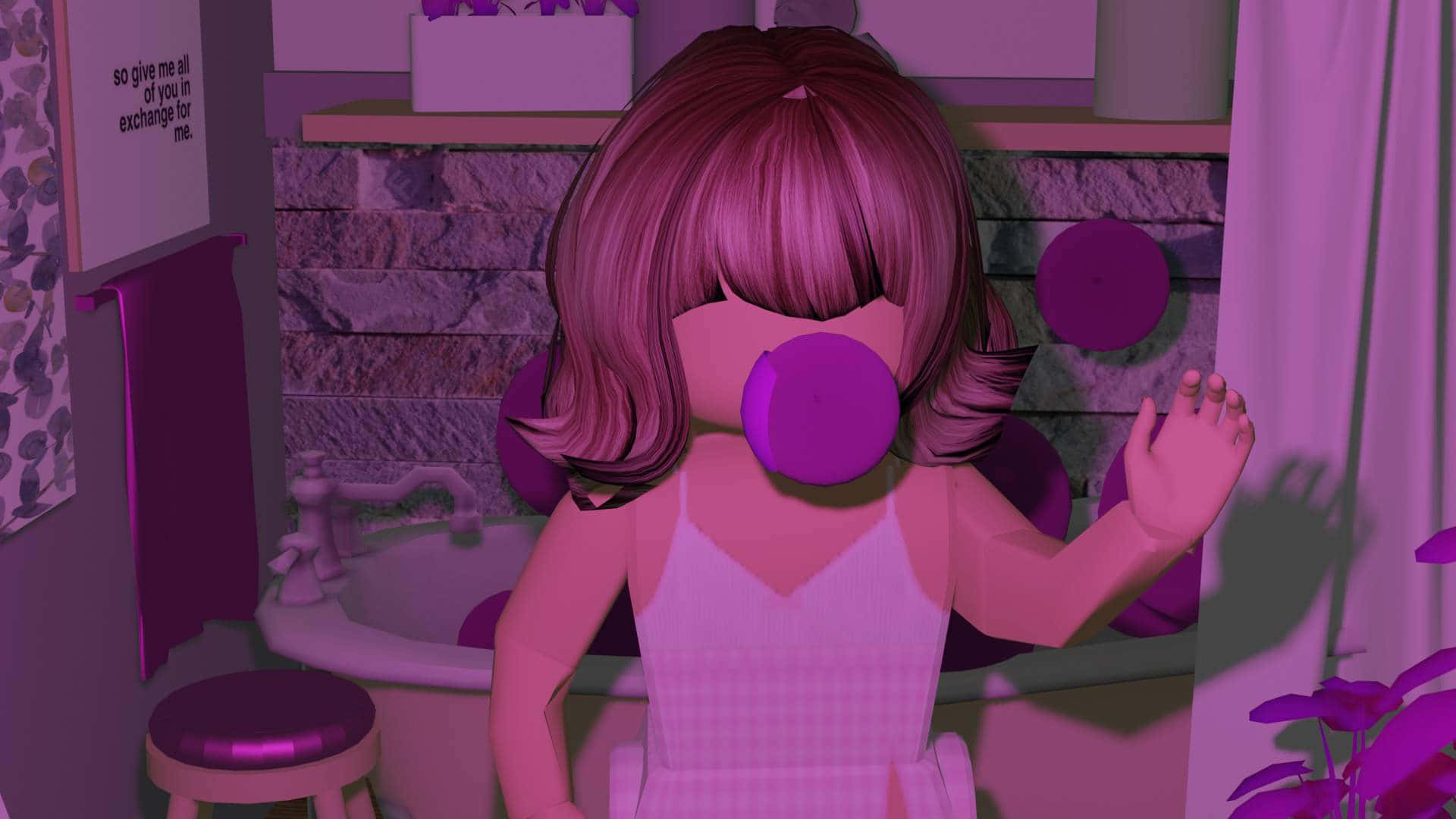 Roblox Game Character in a Pink Outfit Wallpaper