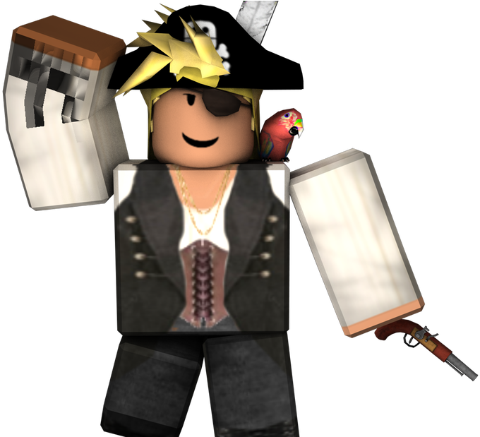 Roblox Pirate Avatarwith Parrotand Weapons PNG