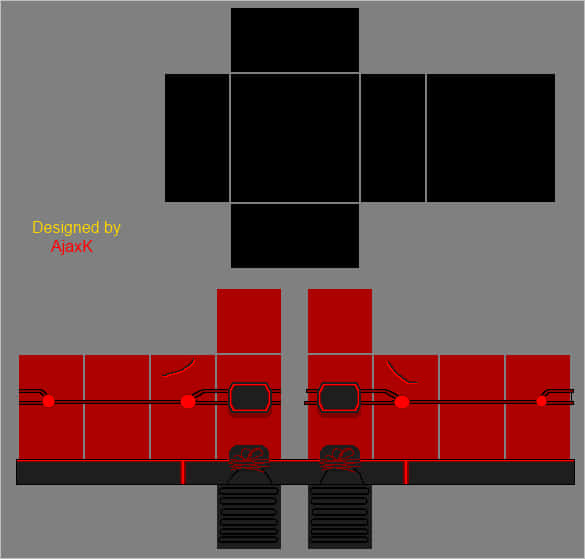 Roblox Red Ninja Outfit Template PNG
