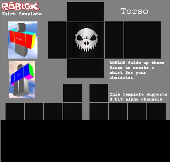 Roblox Shirt Template Skull Design PNG