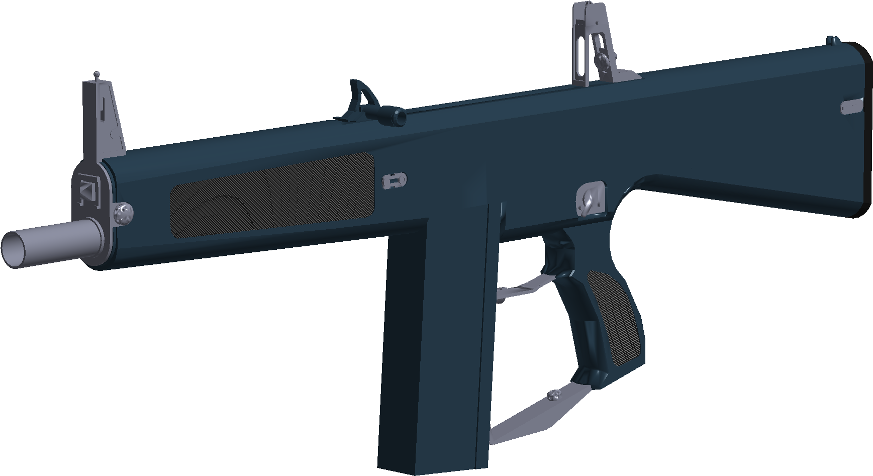 Roblox Styled Submachine Gun Render PNG