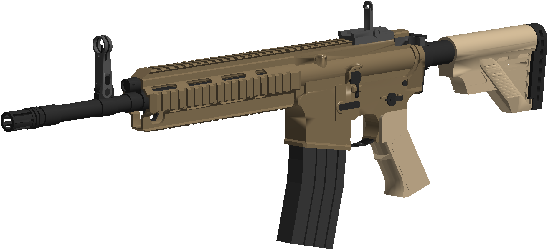 Roblox Styled Rifle3 D Model PNG