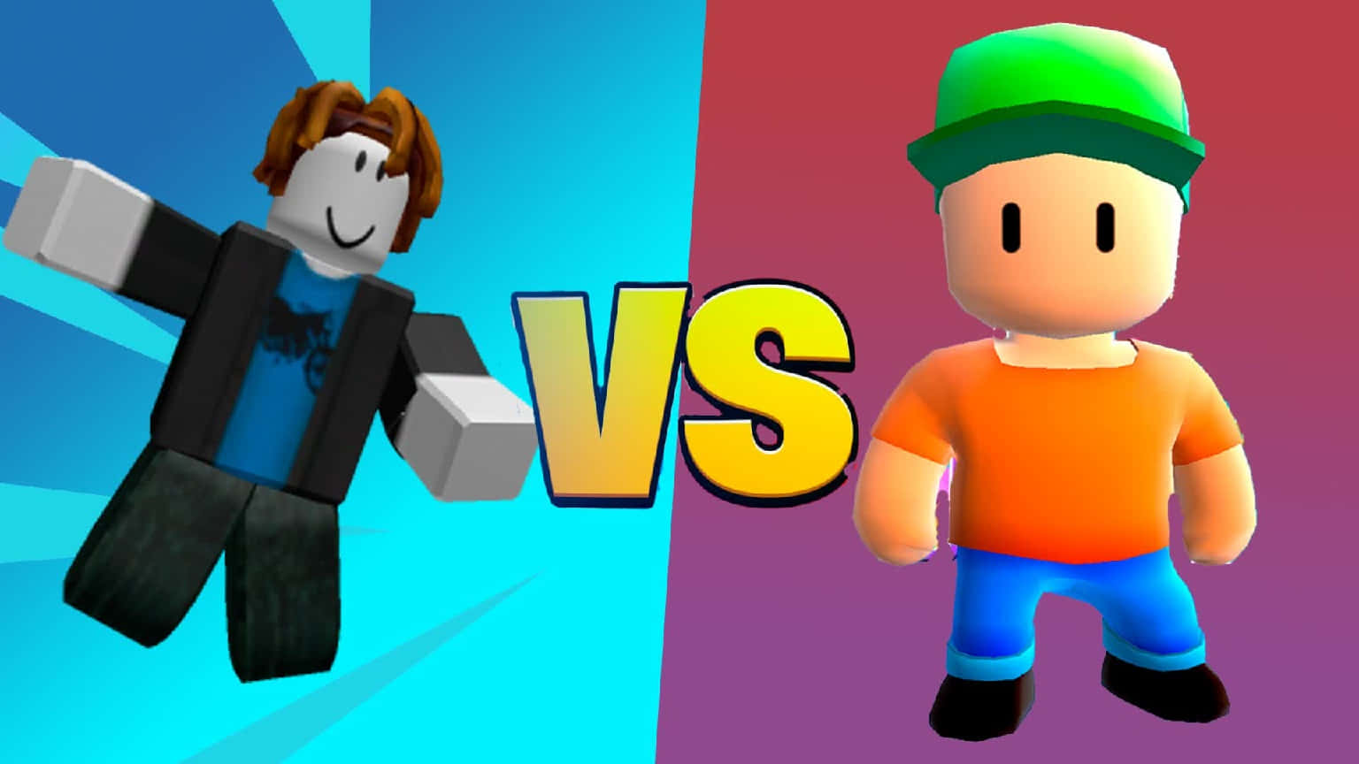 Roblox Vs Stumble Guys Pertarungan Karakter Wallpaper