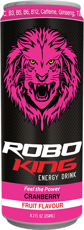 Robo King Cranberry Energy Drink Can PNG